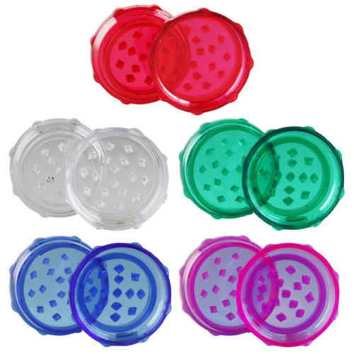 Acrylic Grinder w/ Diamond Teeth 2-Piece, 2" Assorted Color Acrylic Grinder w/ Diamond Teeth 2-Piece, 2" Assorted Color
