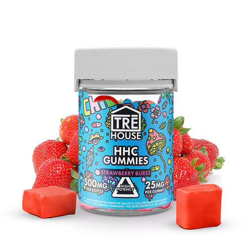 Tre House HHC Gummies - High Potency - Strawberry Burst 500mg Tre House HHC Gummies - High Potency - Strawberry Burst 500mg