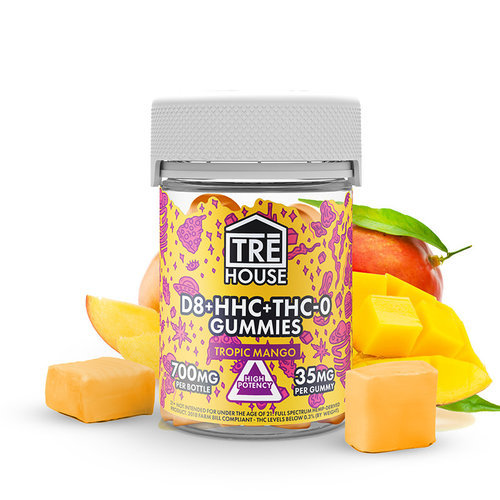 Tre House Delta 8 Gummies with HHC & THC-O - 2:1 - Tropic Mango Tre House Delta 8 Gummies with HHC & THC-O - 2:1 - Tropic Mango