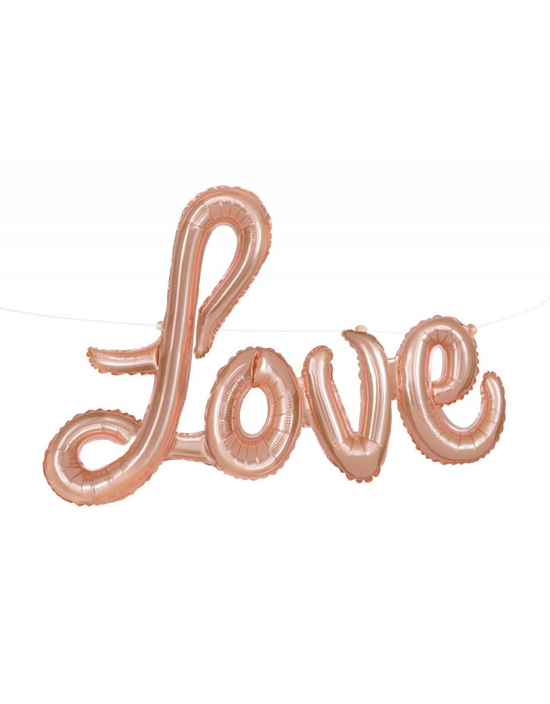 Rose Gold "Love" Script Air-Filled 36" Balloon (Will Not Float)