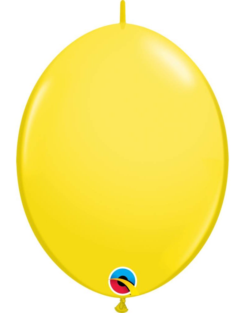 12" Yellow Quick Link Balloons 1 Dozen Flat