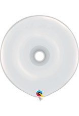 16" Geo Donut White Balloon Flat