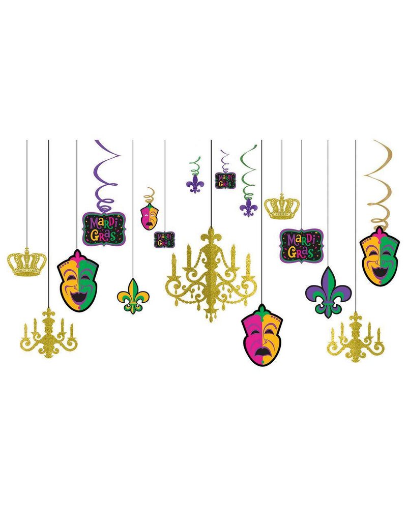 Mardi Gras Glitter Chandelier Decorating Kit