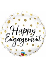 Happy Engagement Gold Dots 18" Mylar Balloon