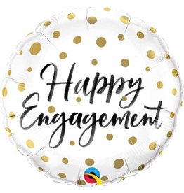 Happy Engagement Gold Dots 18" Mylar Balloon