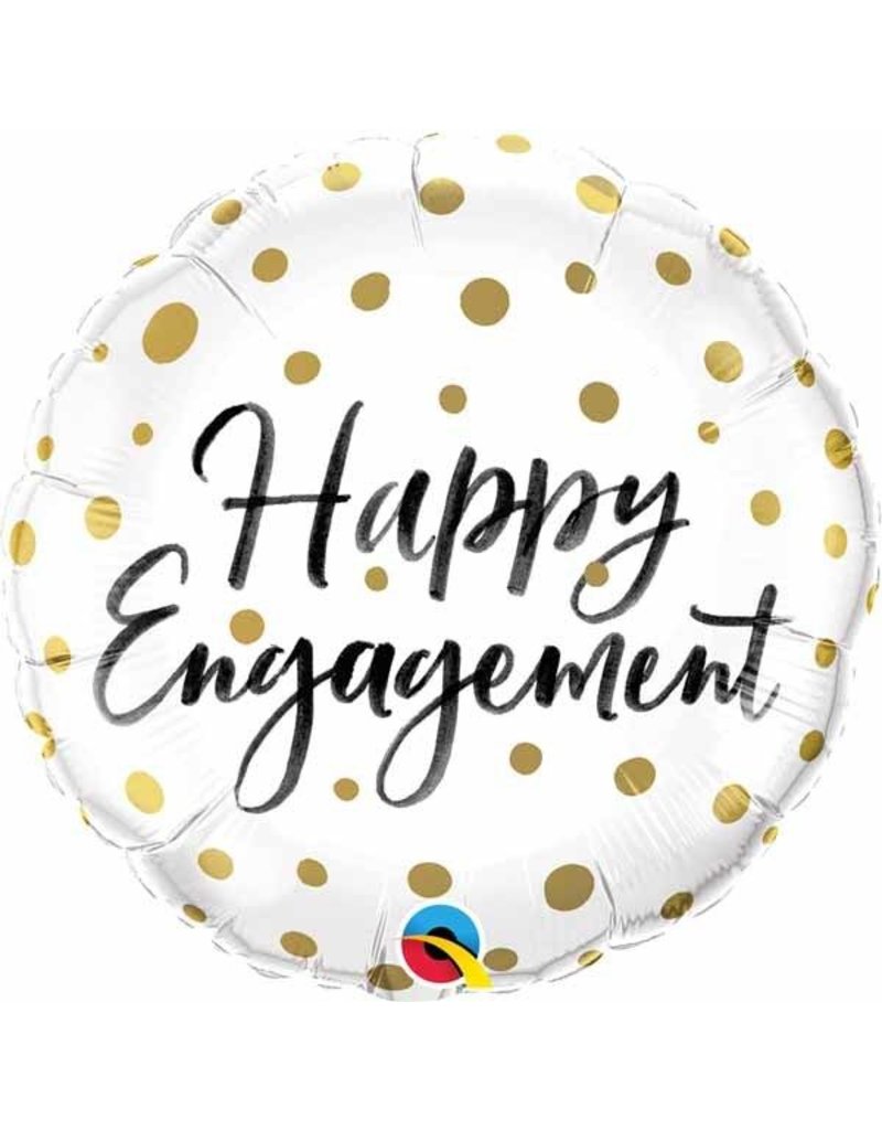 Happy Engagement Gold Dots 18" Mylar Balloon