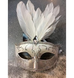 White Feather Carnival Mask
