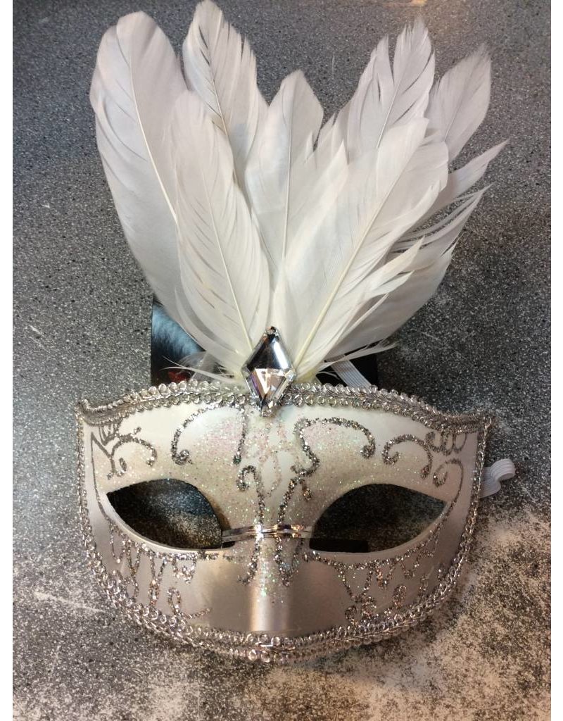 White Feather Carnival Mask