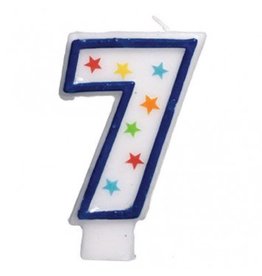 #7 Birthday Star Flat Molded Candle
