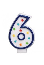 #6 Birthday Star Flat Molded Candle