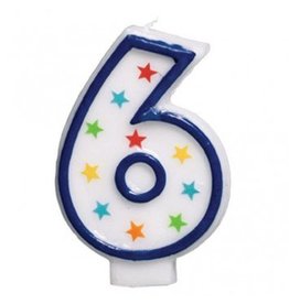 #6 Birthday Star Flat Molded Candle