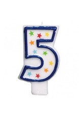 #5 Birthday Star Flat Molded Candle