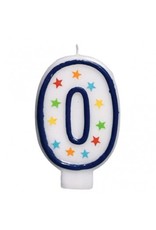 #0 Birthday Star Flat Molded Candle