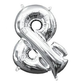 Balloon Air-Filled Symbol "&" - Silver 14"  Balloon (Will Not Float)