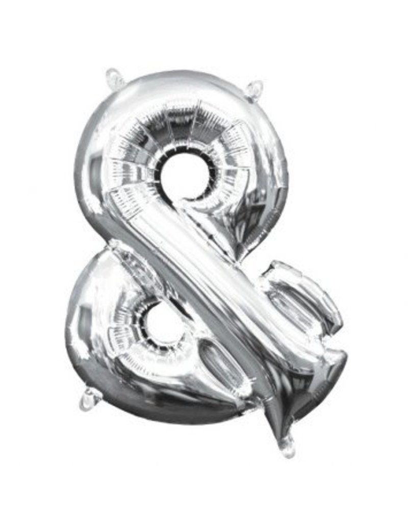 Balloon Air-Filled Symbol "&" - Silver 14"  Balloon (Will Not Float)