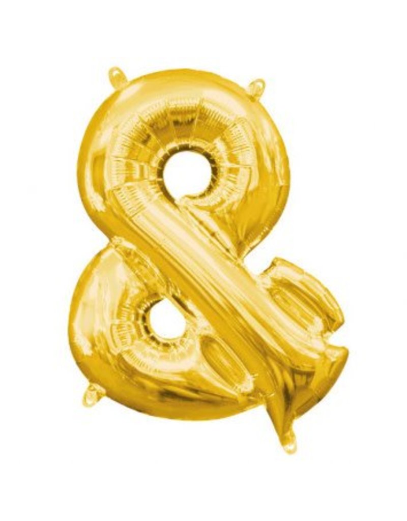 Balloon Air-Filled Symbol "&" - Gold 14" Balloon (Will Not Float)