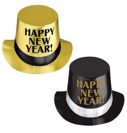 Happy New Year Top Hat Asst. - Black