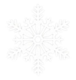 Large Glitter Plastic Snowflake Decoration - White