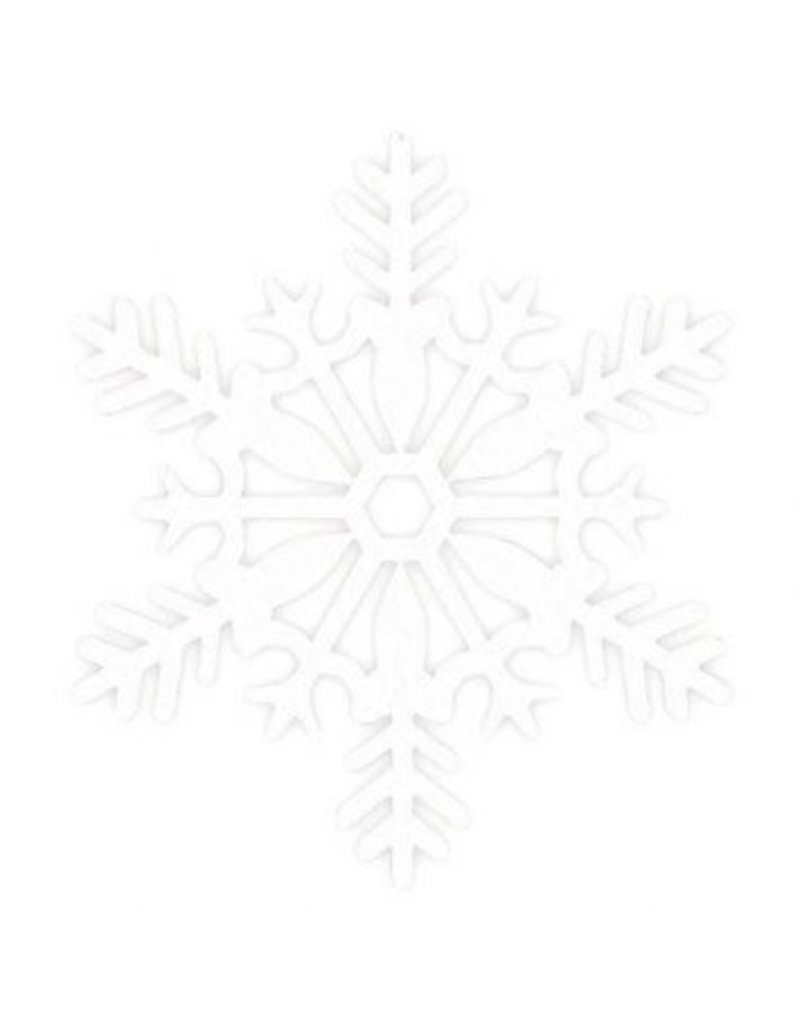 Large Glitter Plastic Snowflake Decoration - White