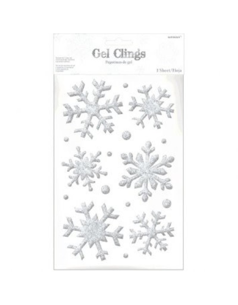 Snowflake Small Glitter Gel Cling