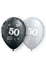 11" #50 Around Black & Silver Balloons (Without Helium)