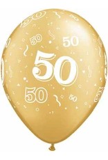 11" #50 Around Gold Balloons (Without Helium)