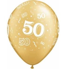 11" #50 Around Gold Balloons (Without Helium)
