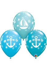 11" Nautical Sailboat and Anchor Balloon (Without Helium)