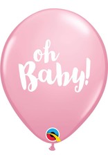 11" Oh Baby! Pink Balloon (Without Helium)