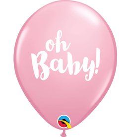 11" Oh Baby! Pink Balloon (Without Helium)