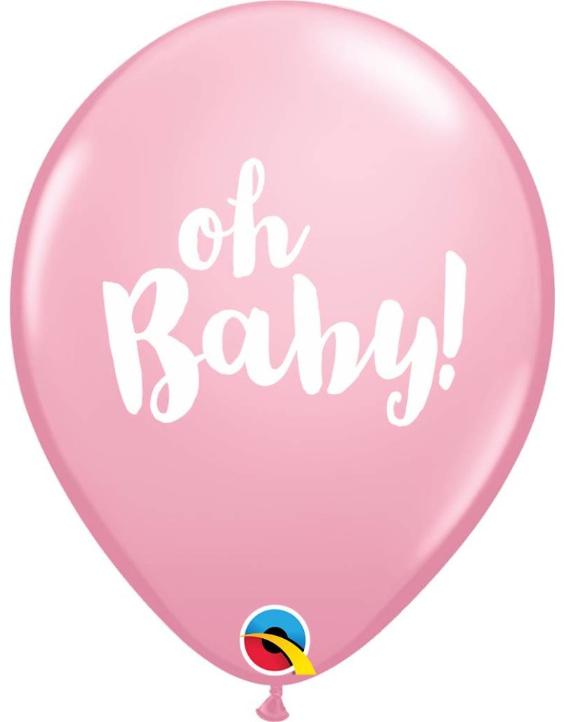 11" Oh Baby! Pink Balloon (Without Helium)