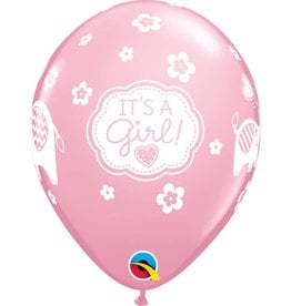 11" It's A Girl Elephants Balloon (Without Helium)