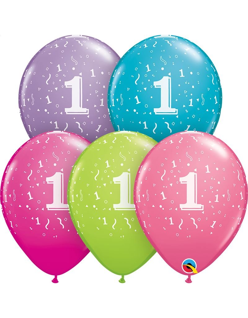 11" #1 Confetti Trendy Balloons (Without Helium)