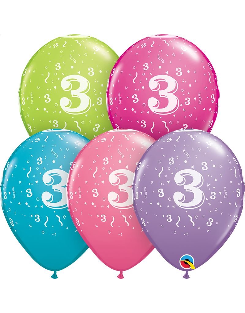 11" #3 Confetti Trendy Balloons (Without Helium)