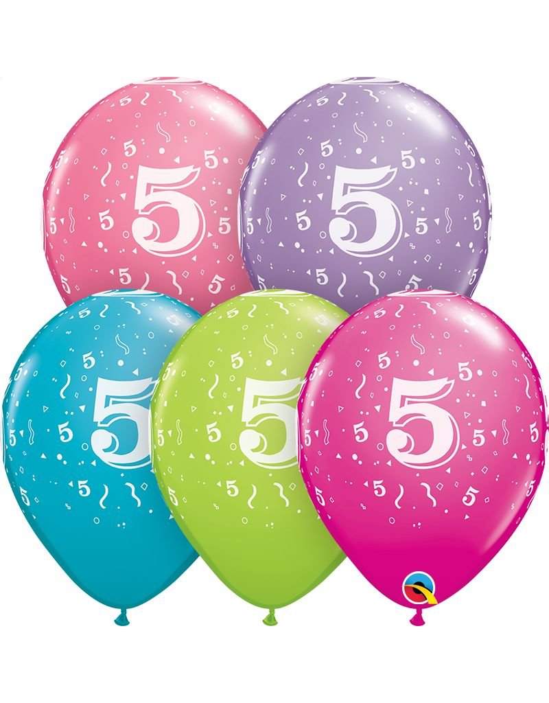 11" #5 Confetti Trendy Balloons (Without Helium)