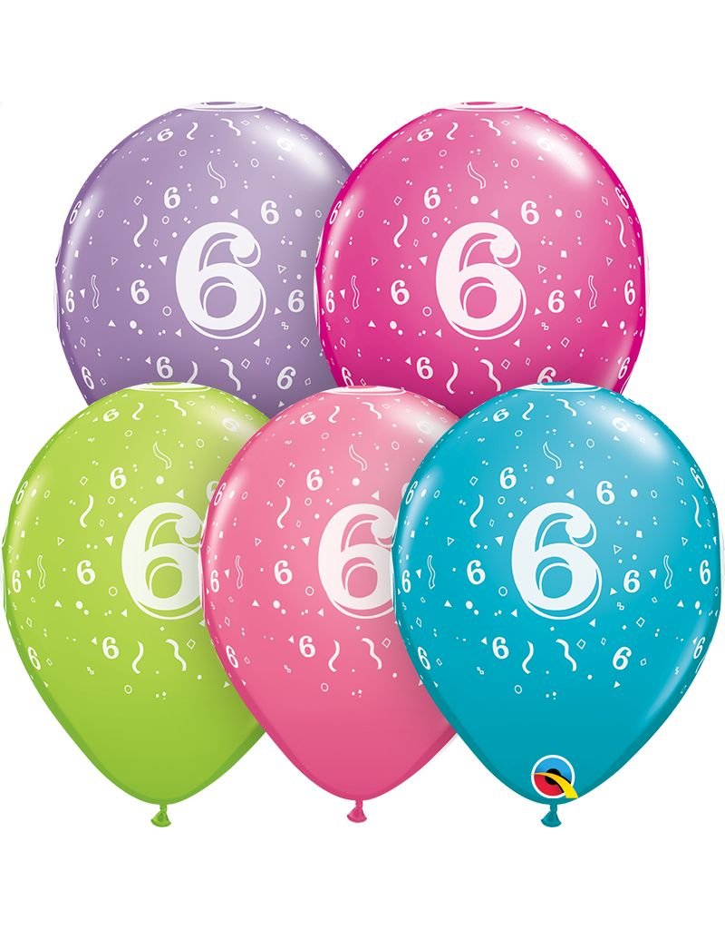 11" #6 Confetti Trendy Balloons (Without Helium)
