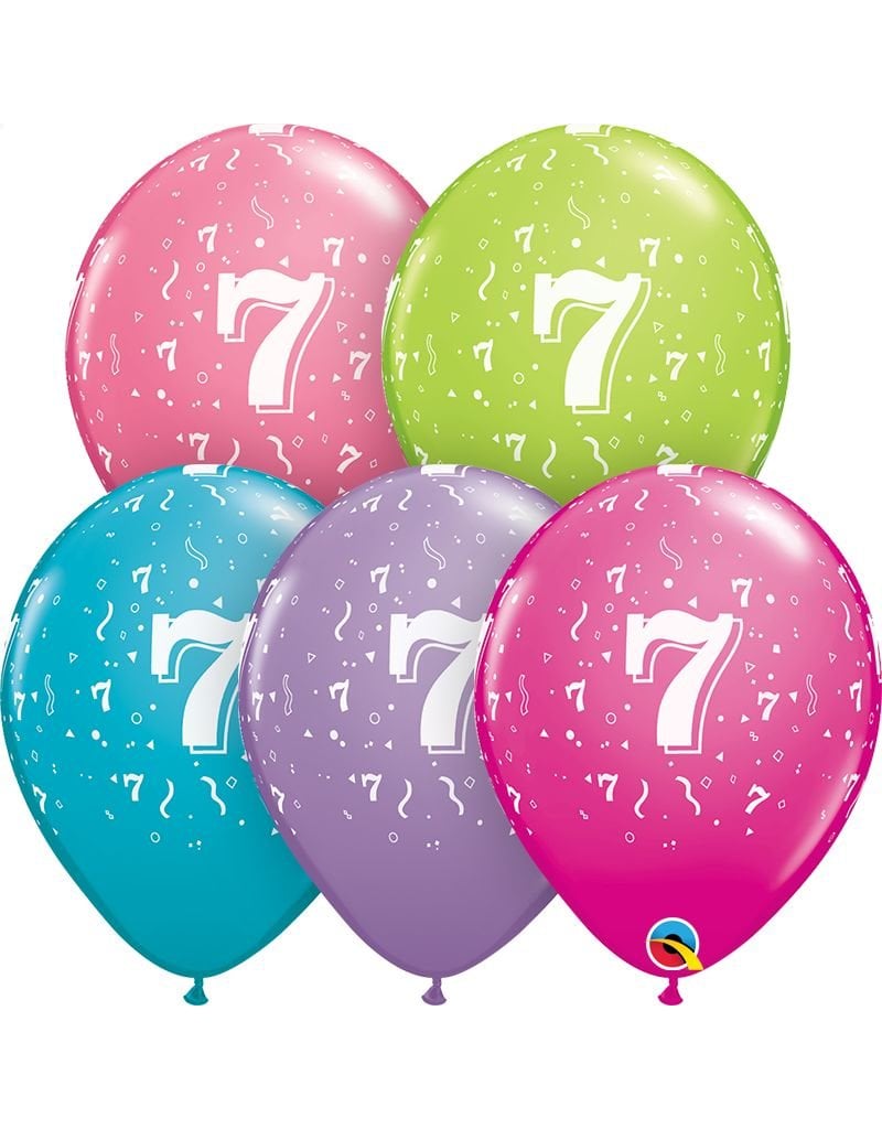 11" #7 Confetti Trendy Balloons (Without Helium)