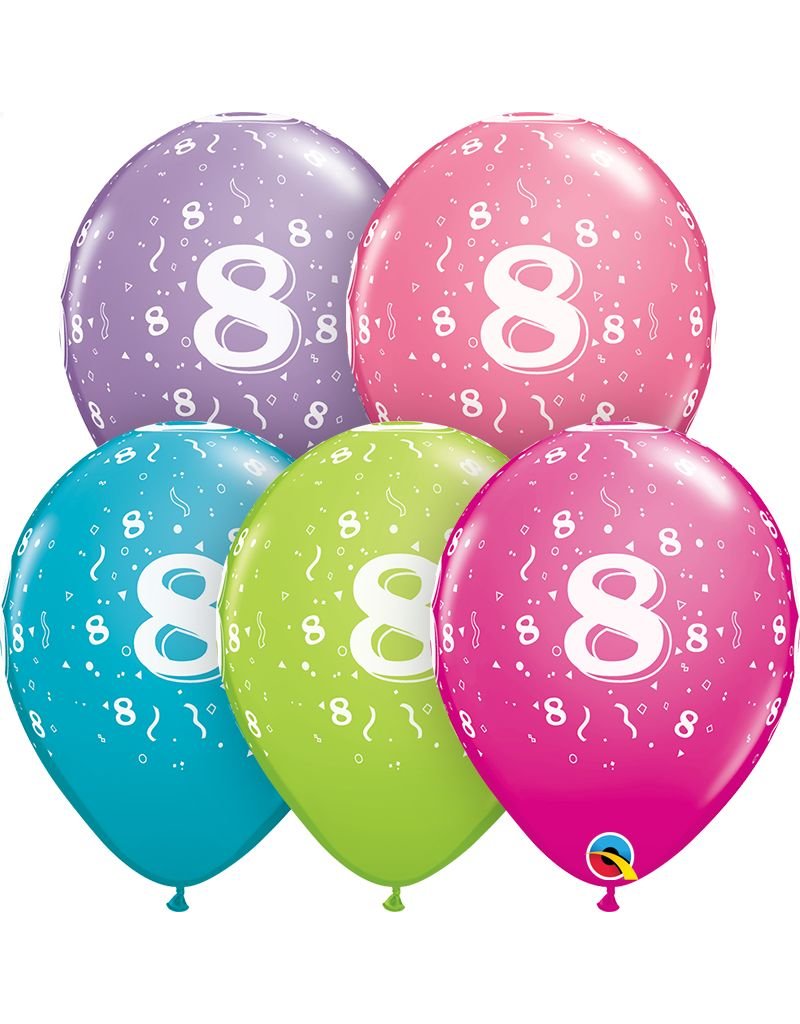 11" #8 Confetti Trendy Balloons (Without Helium)