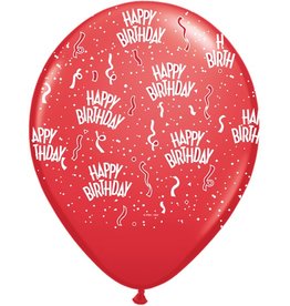 11" Birthday Around Red Balloons (Without Helium)