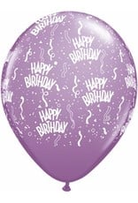 11" Birthday Around Spring Lilac Balloons (Without Helium)