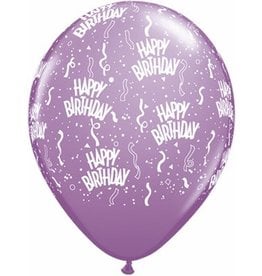 11" Birthday Around Spring Lilac Balloons (Without Helium)