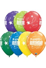 11" Birthday Carnival Loops & Stars Balloons (Without Helium)