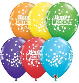 11" Birthday Confetti Dots Balloons (Without Helium)