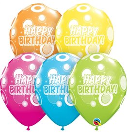 11" Birthday Dots & Glitz Balloons (Without Helium)