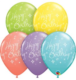 11" Birthday Elegant Sorbet Balloon (Without Helium)