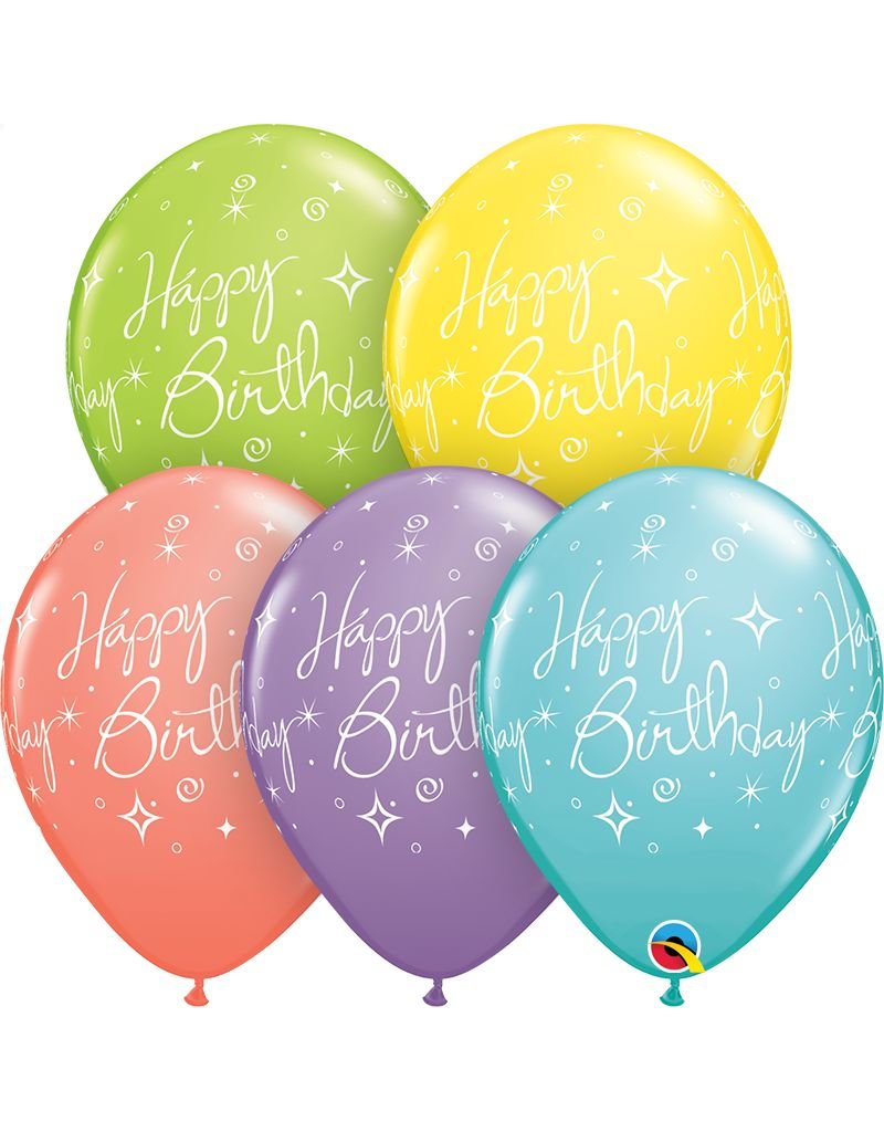 11" Birthday Elegant Sorbet Balloon (Without Helium)