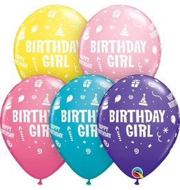 11" Birthday Girl Balloon (Without Helium)