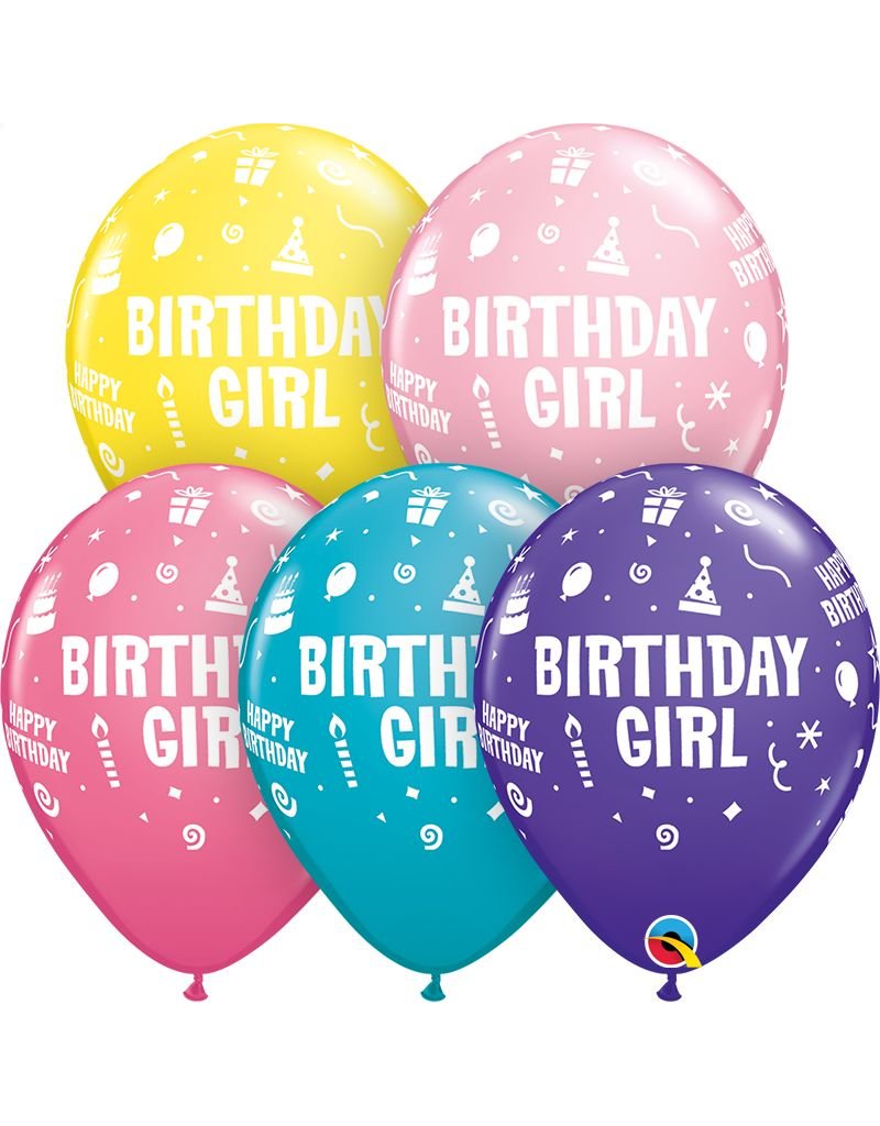 11" Birthday Girl Balloon (Without Helium)