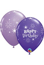 11" Birthday Sparkle Purple Violet & Spring Lilac Balloon (Without Helium)