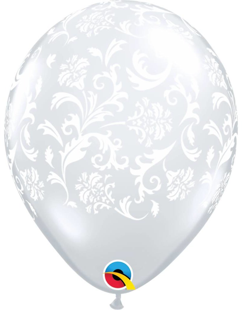 11" Clear Damask Balloon (Without Helium)